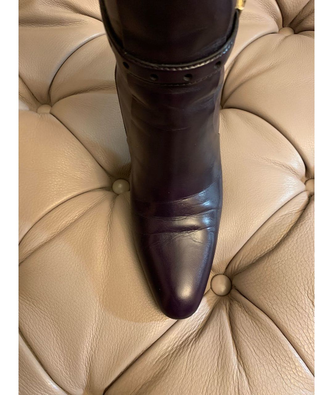 GUCCI Фиолетовые кожаные сапоги, фото 3