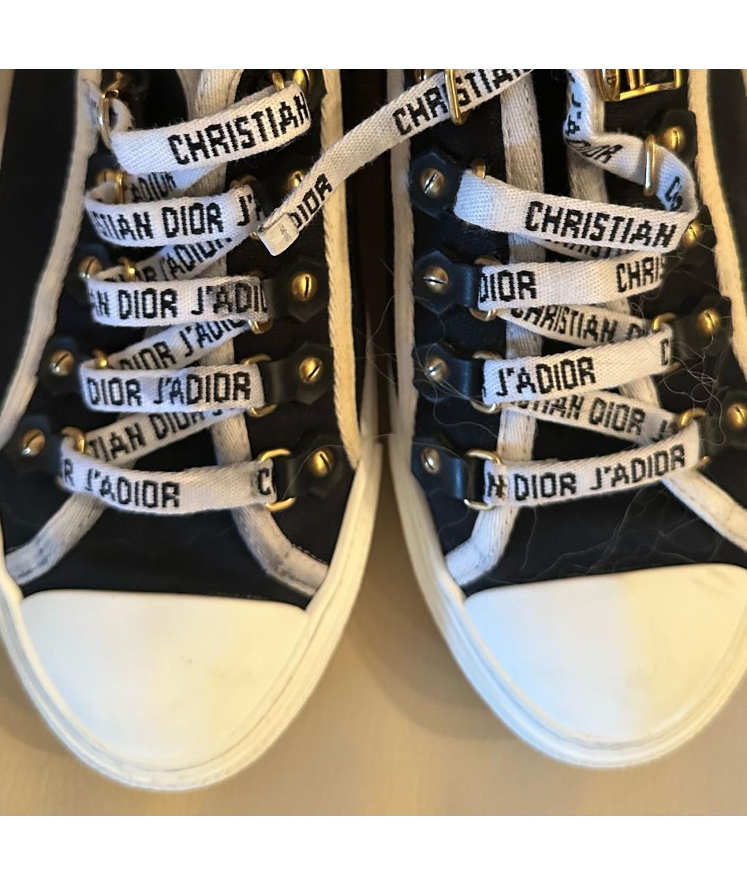 CHRISTIAN DIOR Темно-синие текстильные кеды, фото 5