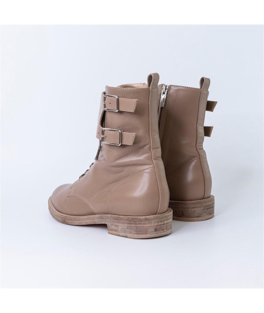 GIANVITO ROSSI Бежевые кожаные ботинки, фото 4