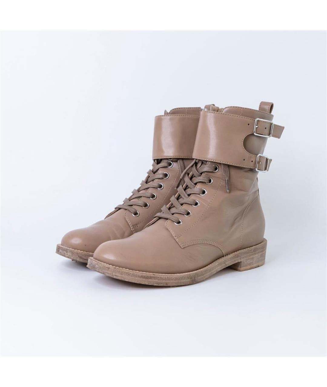 GIANVITO ROSSI Бежевые кожаные ботинки, фото 2