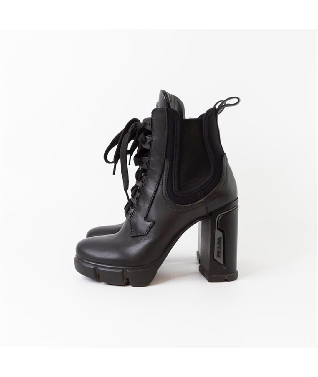PRADA Черные кожаные ботильоны, фото 5