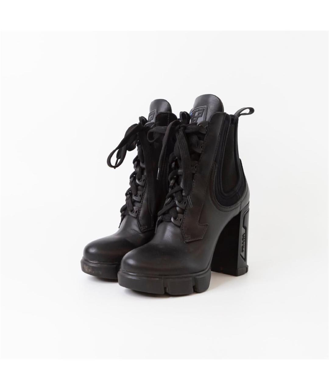 PRADA Черные кожаные ботильоны, фото 2