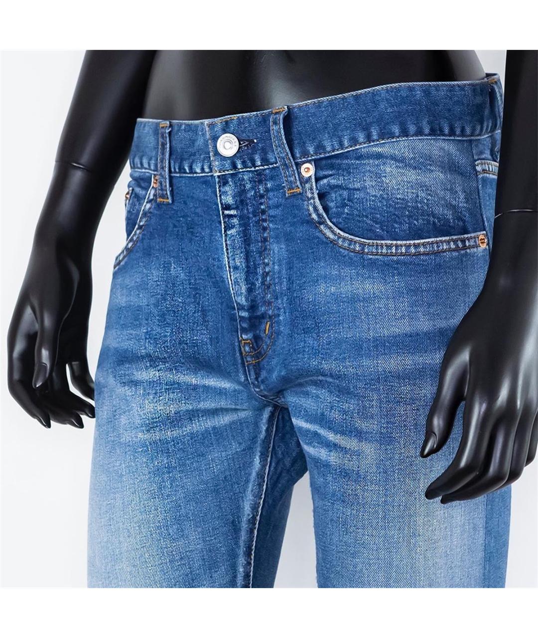 BALENCIAGA Голубые хлопковые прямые джинсы, фото 2