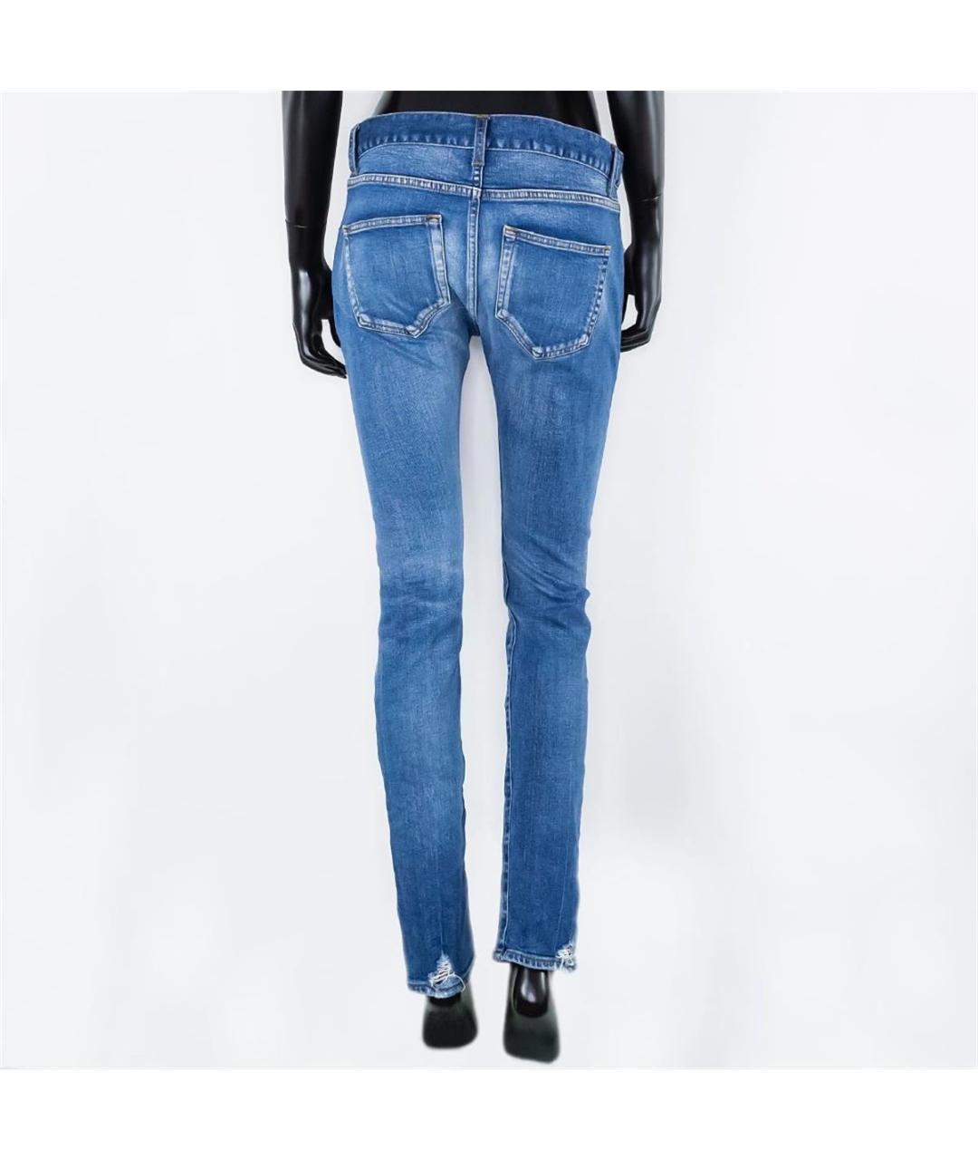 BALENCIAGA Голубые хлопковые прямые джинсы, фото 3