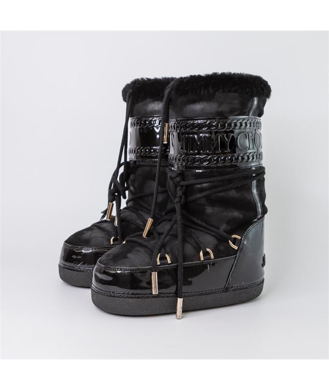 JIMMY CHOO Черные замшевые сапоги, фото 2