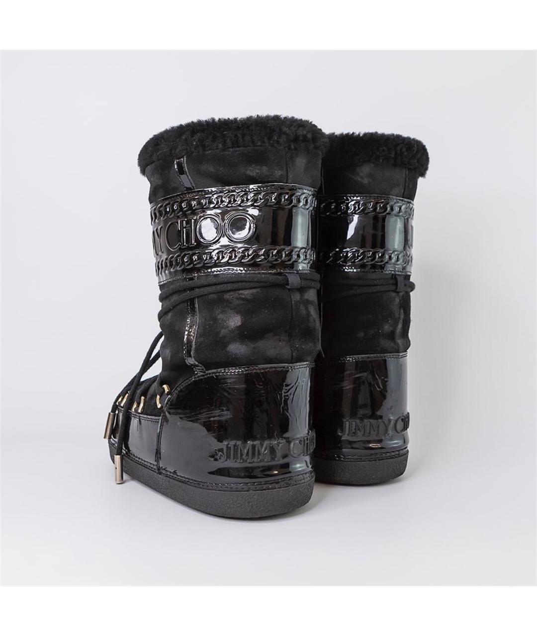 JIMMY CHOO Черные замшевые сапоги, фото 4
