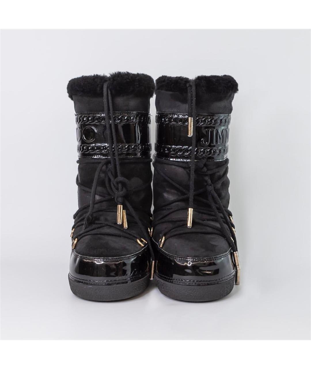 JIMMY CHOO Черные замшевые сапоги, фото 3