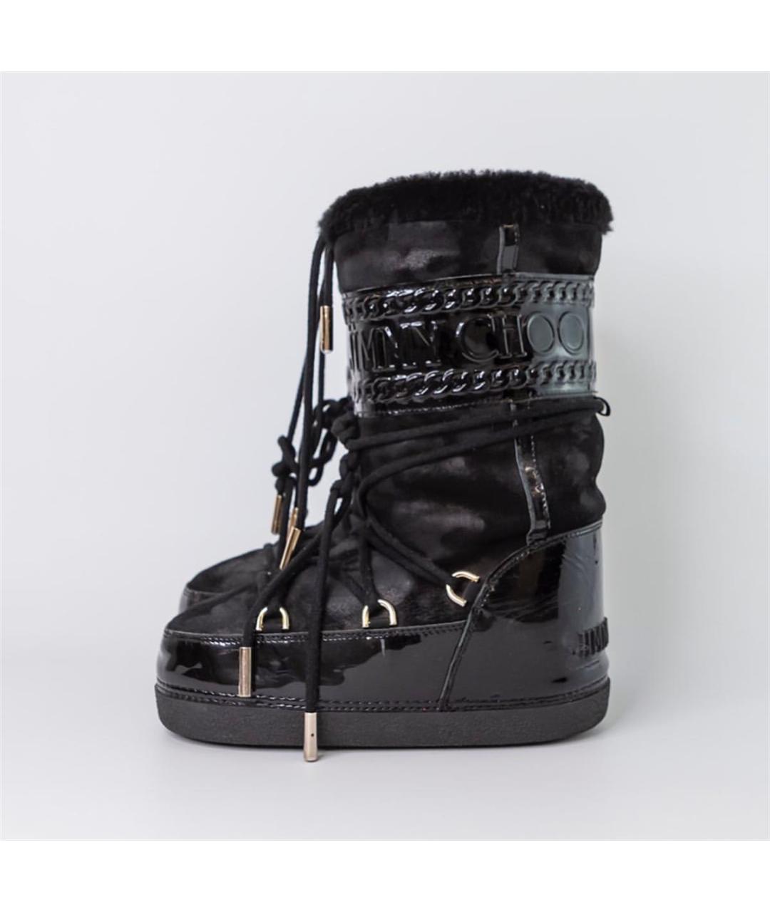 JIMMY CHOO Черные замшевые сапоги, фото 5