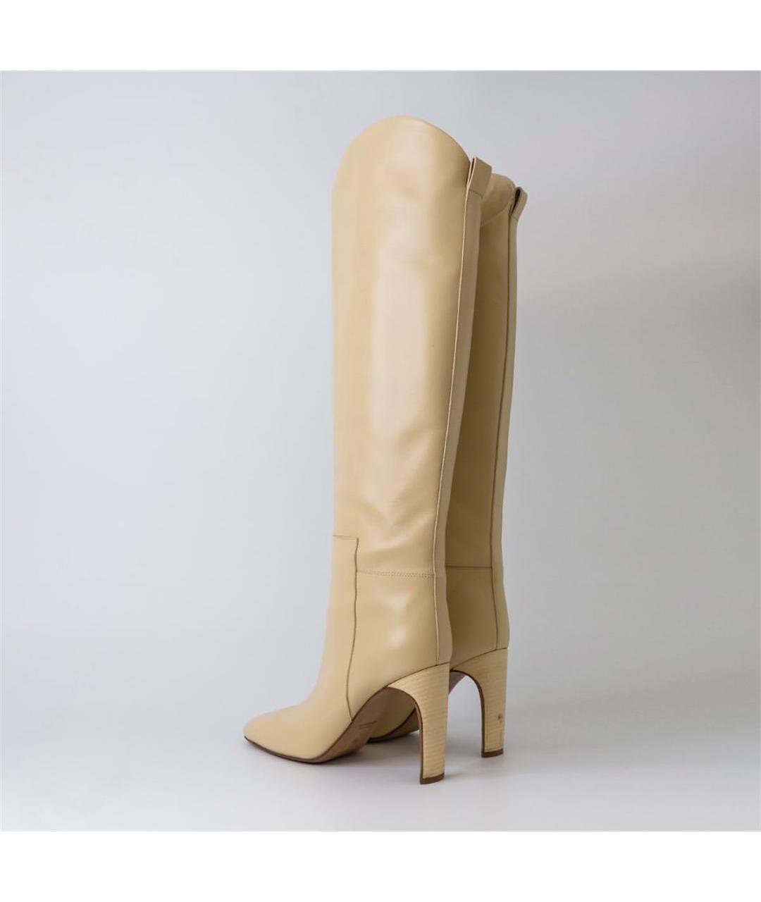 JIL SANDER Бежевые кожаные сапоги, фото 4