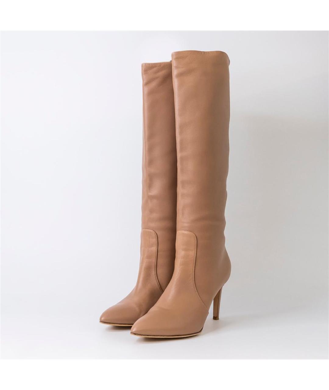 GIANVITO ROSSI Бежевые кожаные сапоги, фото 2