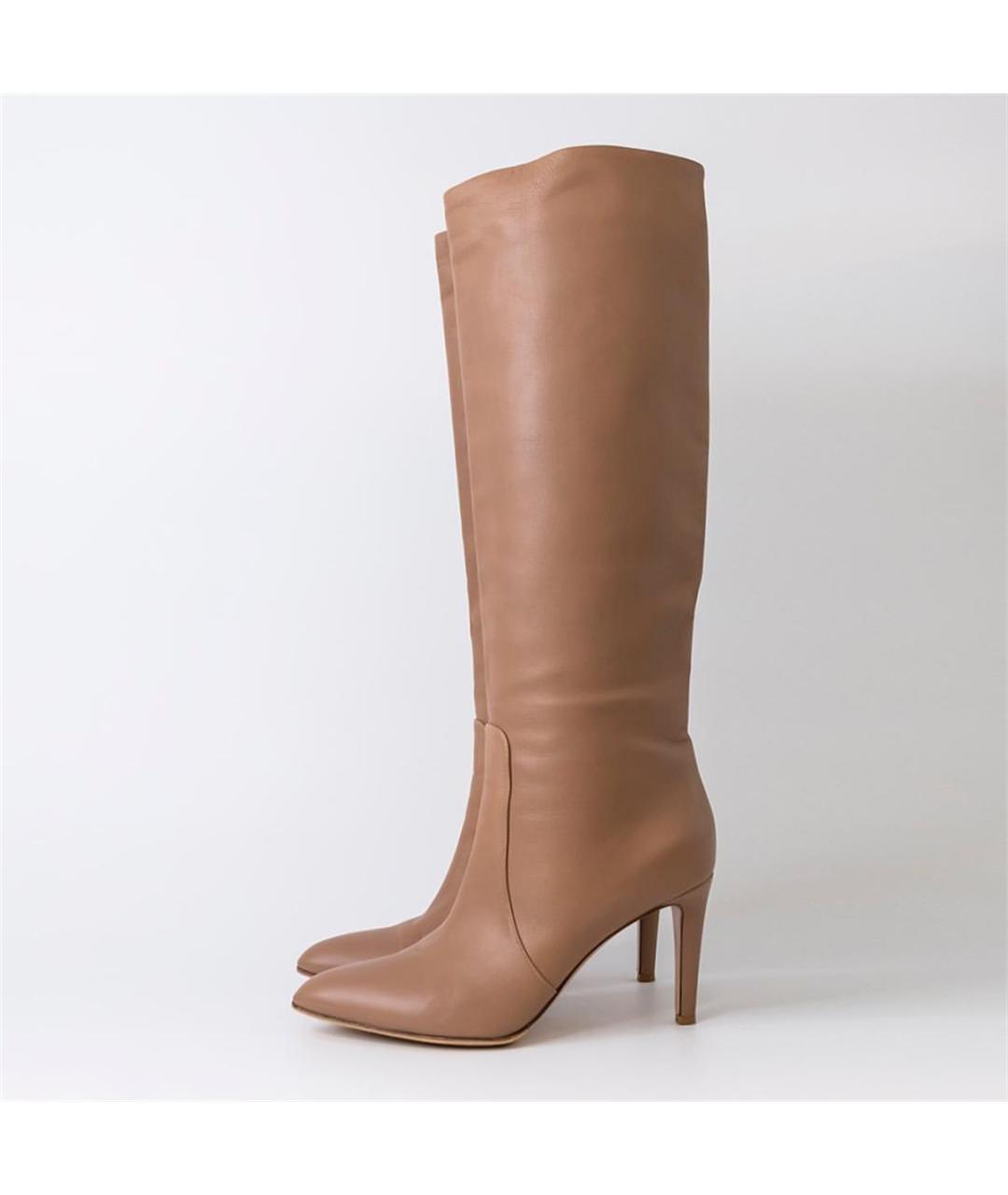 GIANVITO ROSSI Бежевые кожаные сапоги, фото 5