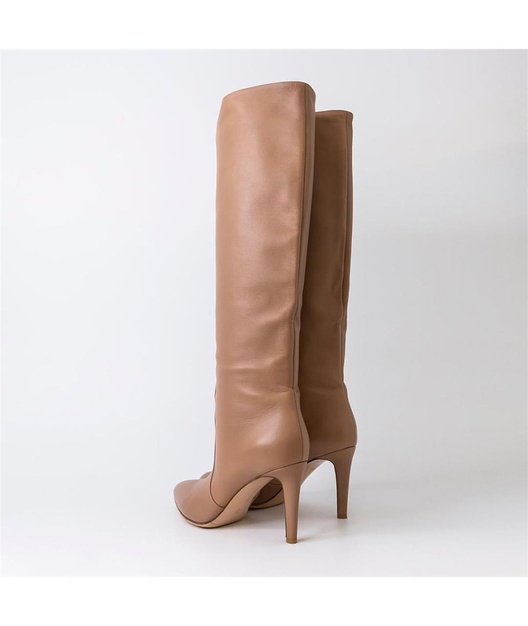 GIANVITO ROSSI Бежевые кожаные сапоги, фото 4