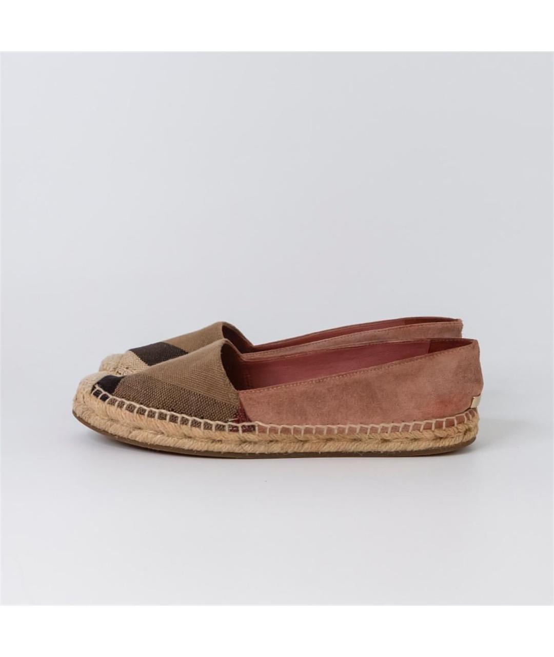 BURBERRY Бежевые текстильные эспадрильи, фото 5