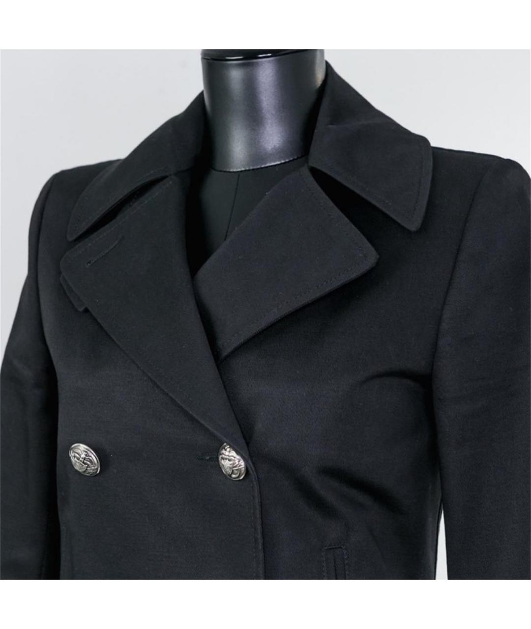 BALMAIN Черное хлопковое пальто, фото 2