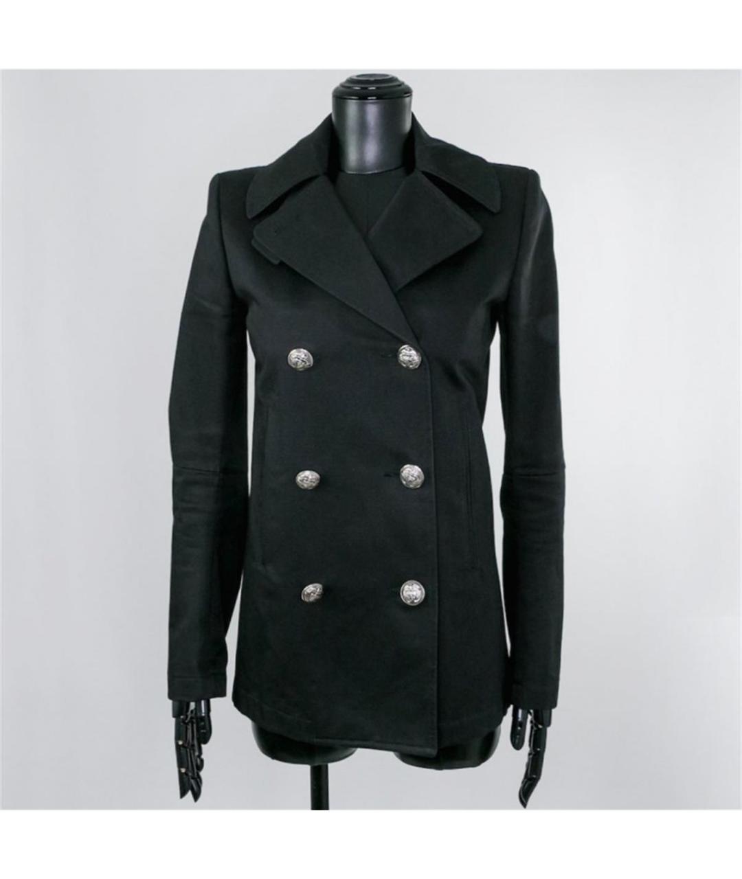 BALMAIN Черное хлопковое пальто, фото 4
