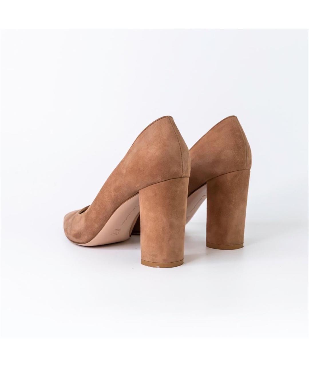 GIANVITO ROSSI Бежевые замшевые туфли, фото 4