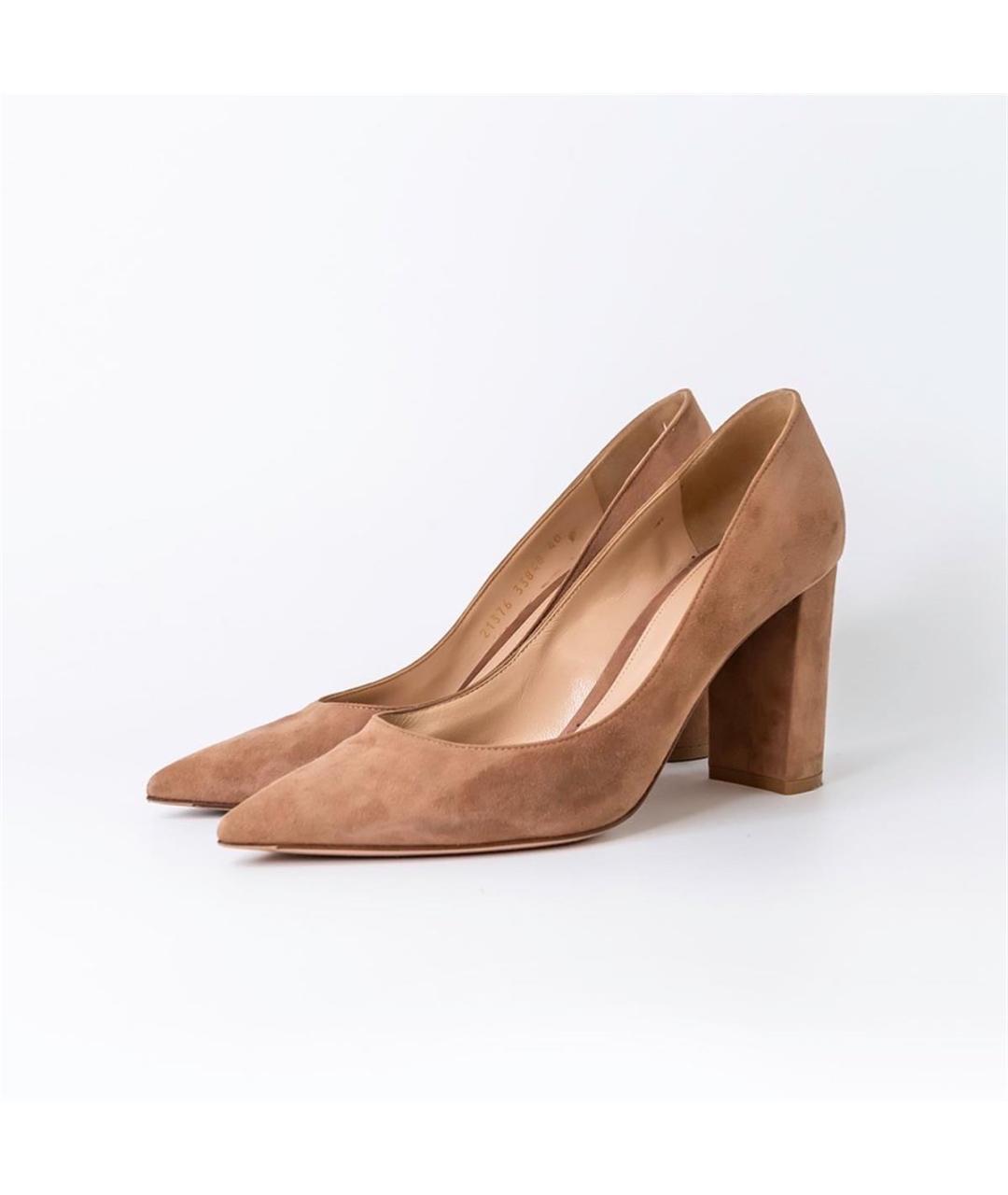 GIANVITO ROSSI Бежевые замшевые туфли, фото 2