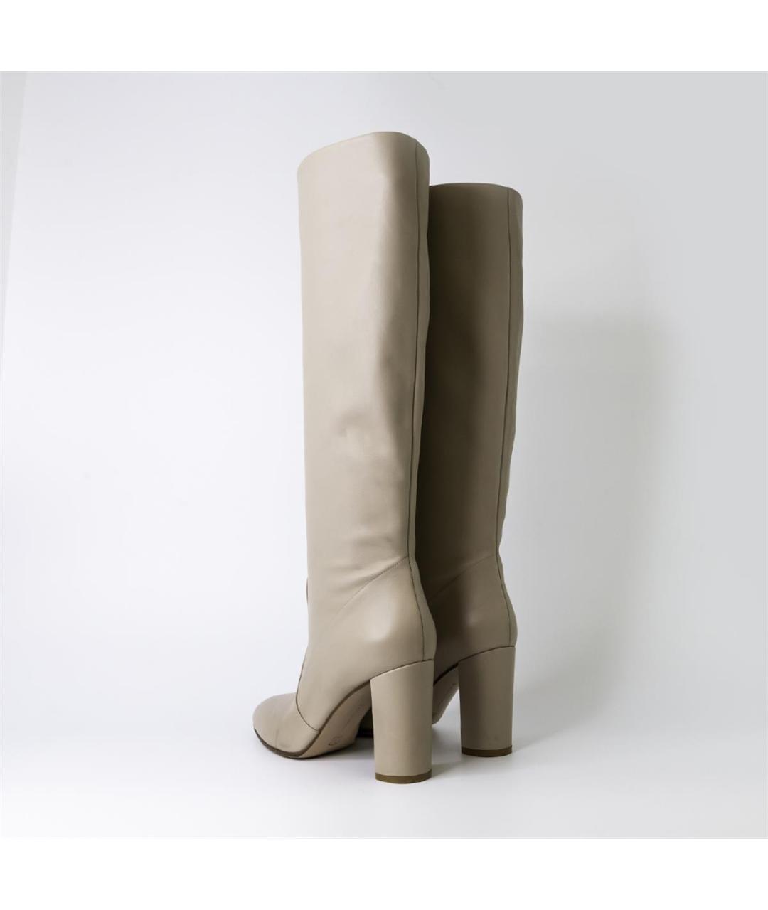 GIANVITO ROSSI Бежевые кожаные сапоги, фото 4