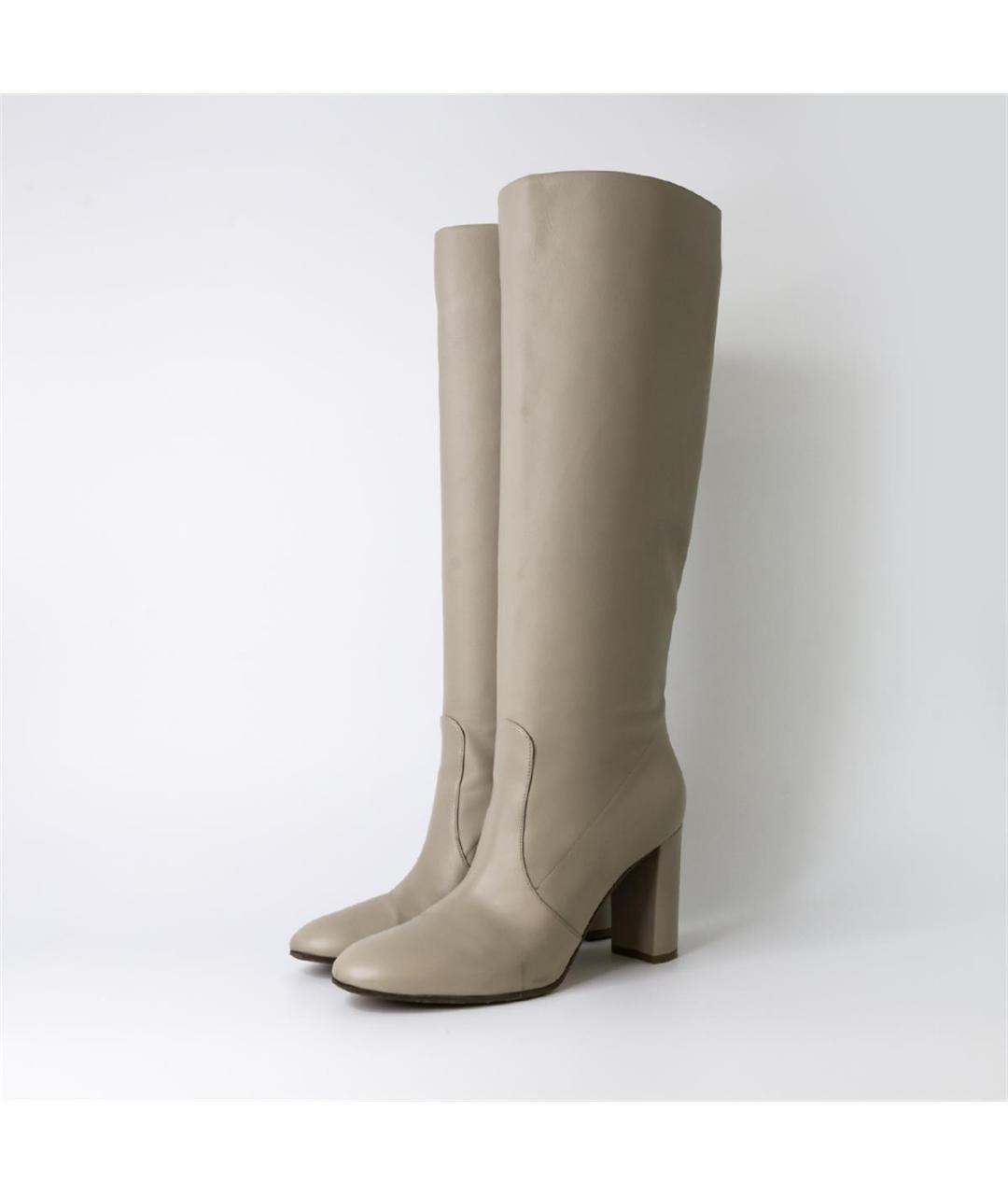 GIANVITO ROSSI Бежевые кожаные сапоги, фото 2