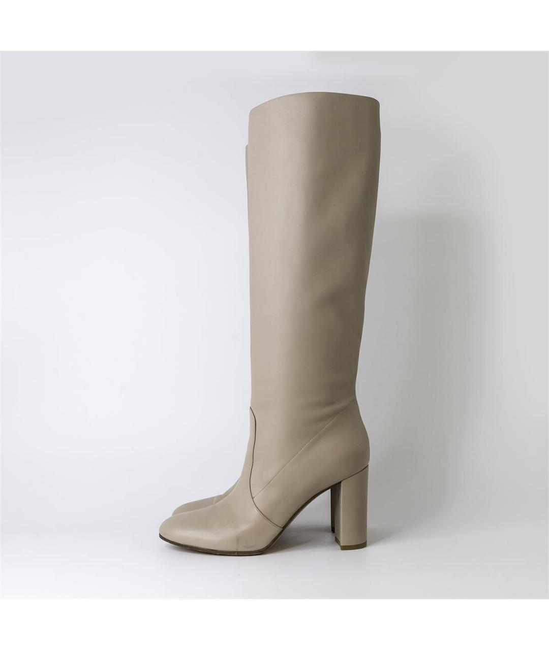 GIANVITO ROSSI Бежевые кожаные сапоги, фото 5
