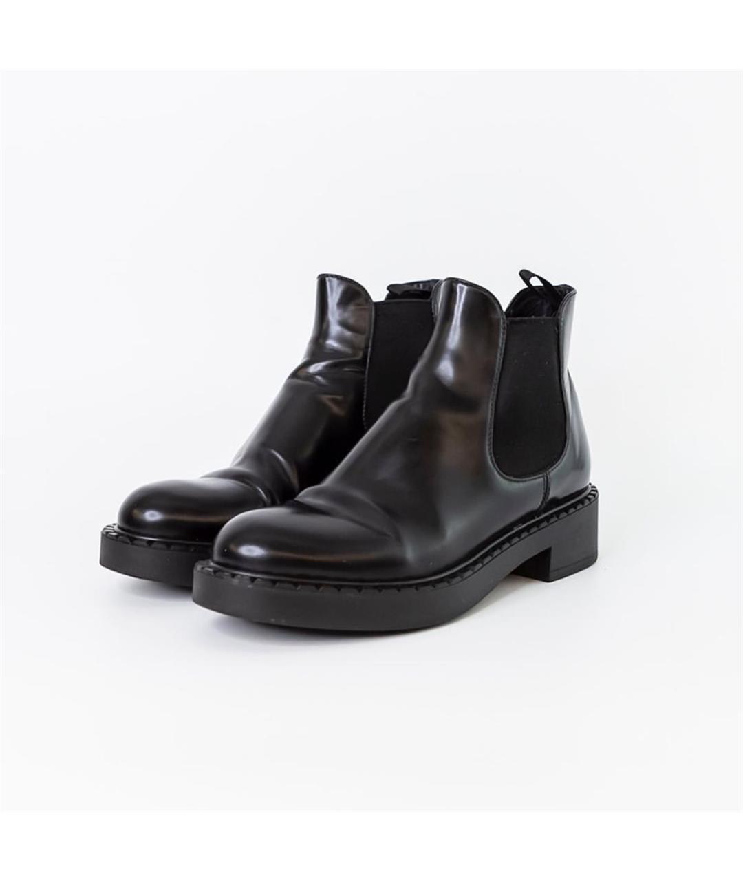 PRADA Черные кожаные ботинки, фото 2