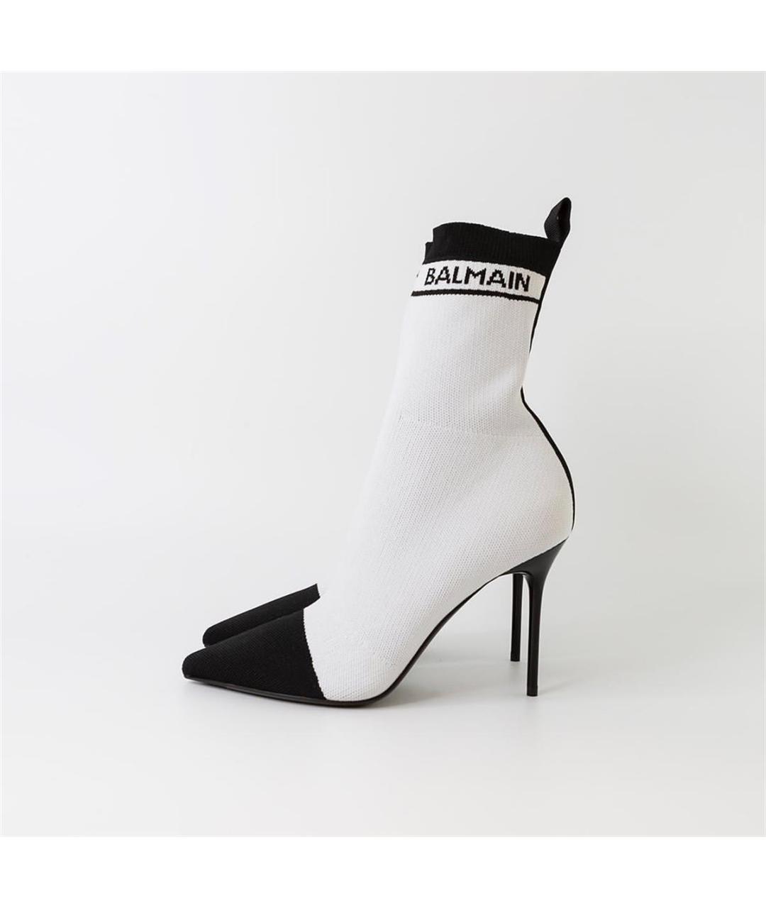 BALMAIN Белые текстильные ботильоны, фото 5
