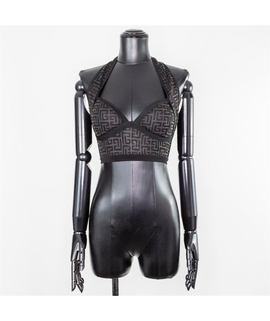 BALMAIN Черная вискозная майка, фото 4
