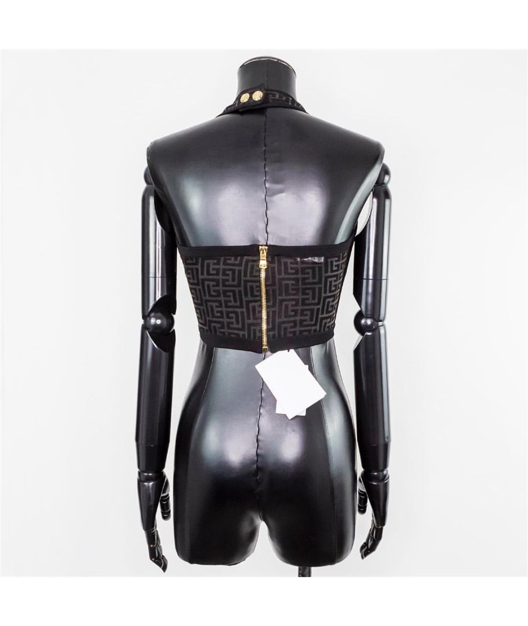 BALMAIN Черная вискозная майка, фото 3
