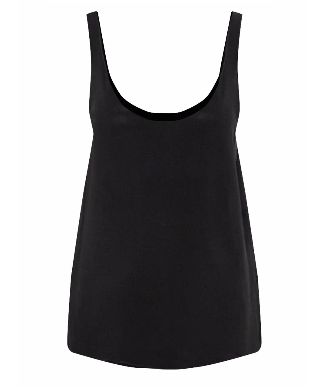 SAINT LAURENT Черная шелковая футболка, фото 1