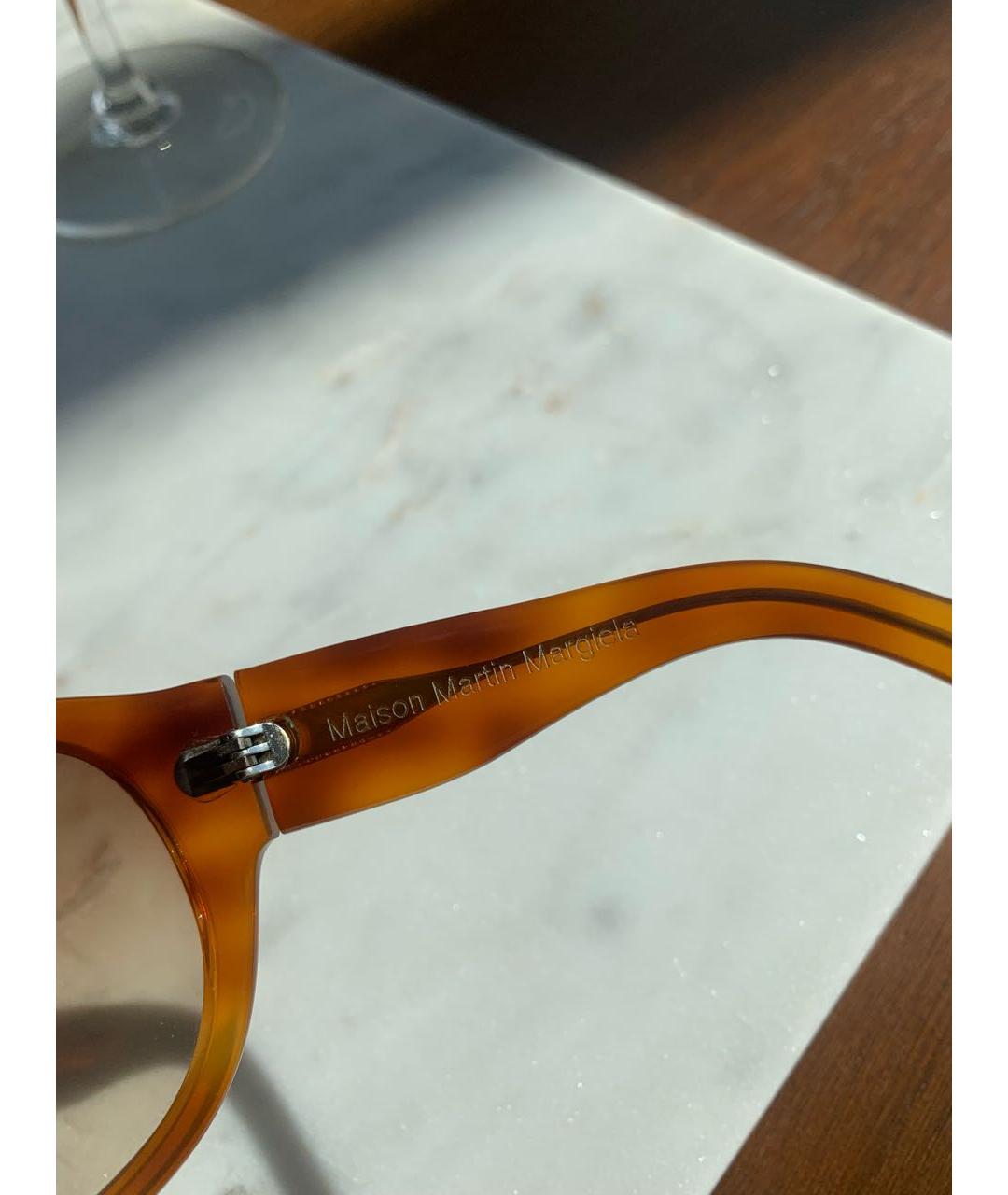 MAISON MARGIELA Коричневые пластиковые солнцезащитные очки, фото 7