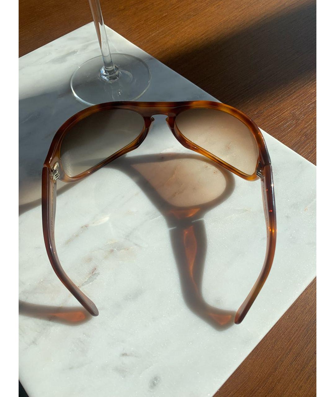 MAISON MARGIELA Коричневые пластиковые солнцезащитные очки, фото 5