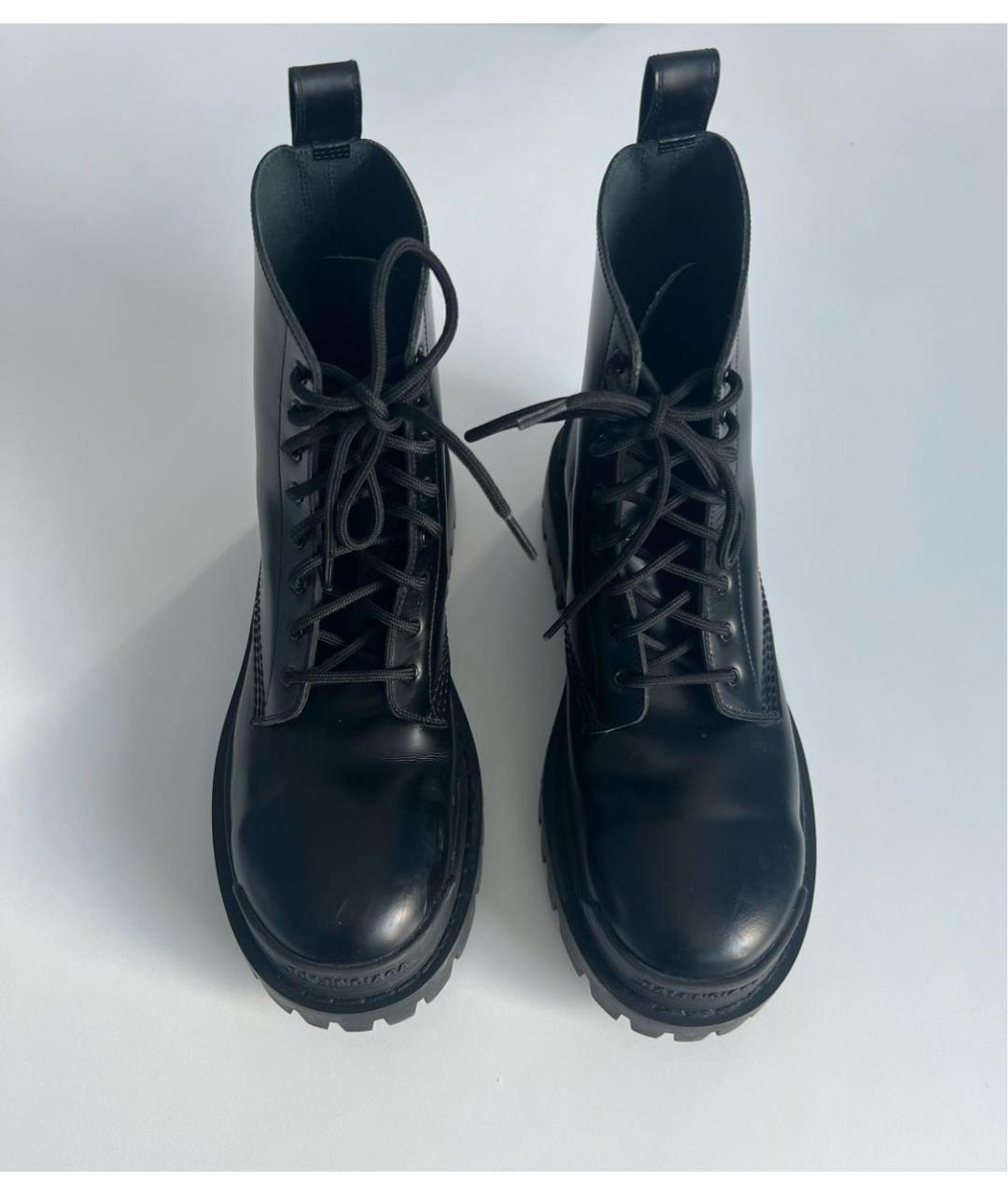 BALENCIAGA Черные кожаные ботинки, фото 2
