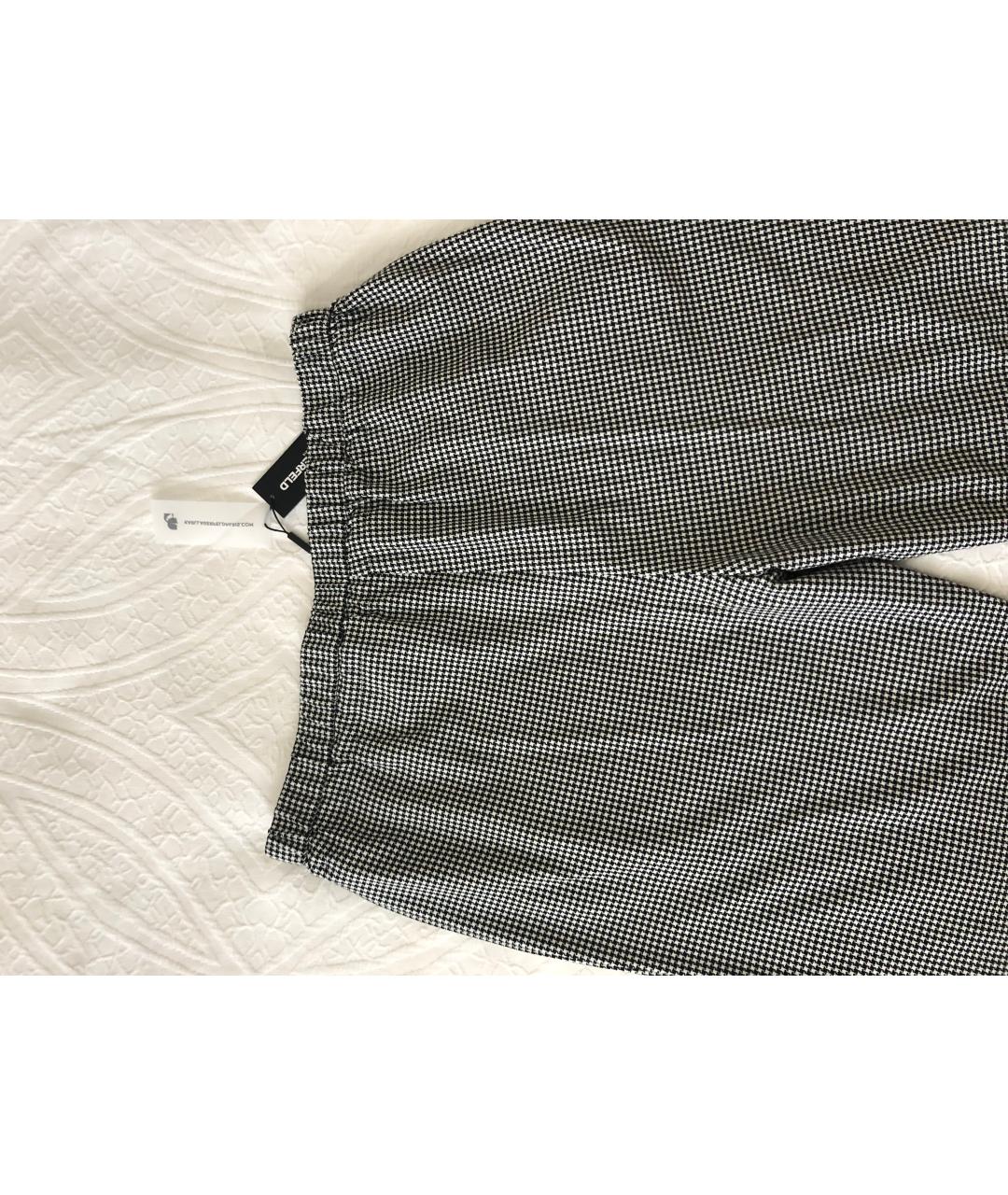 KARL LAGERFELD Серые полиэстеровые прямые брюки, фото 2