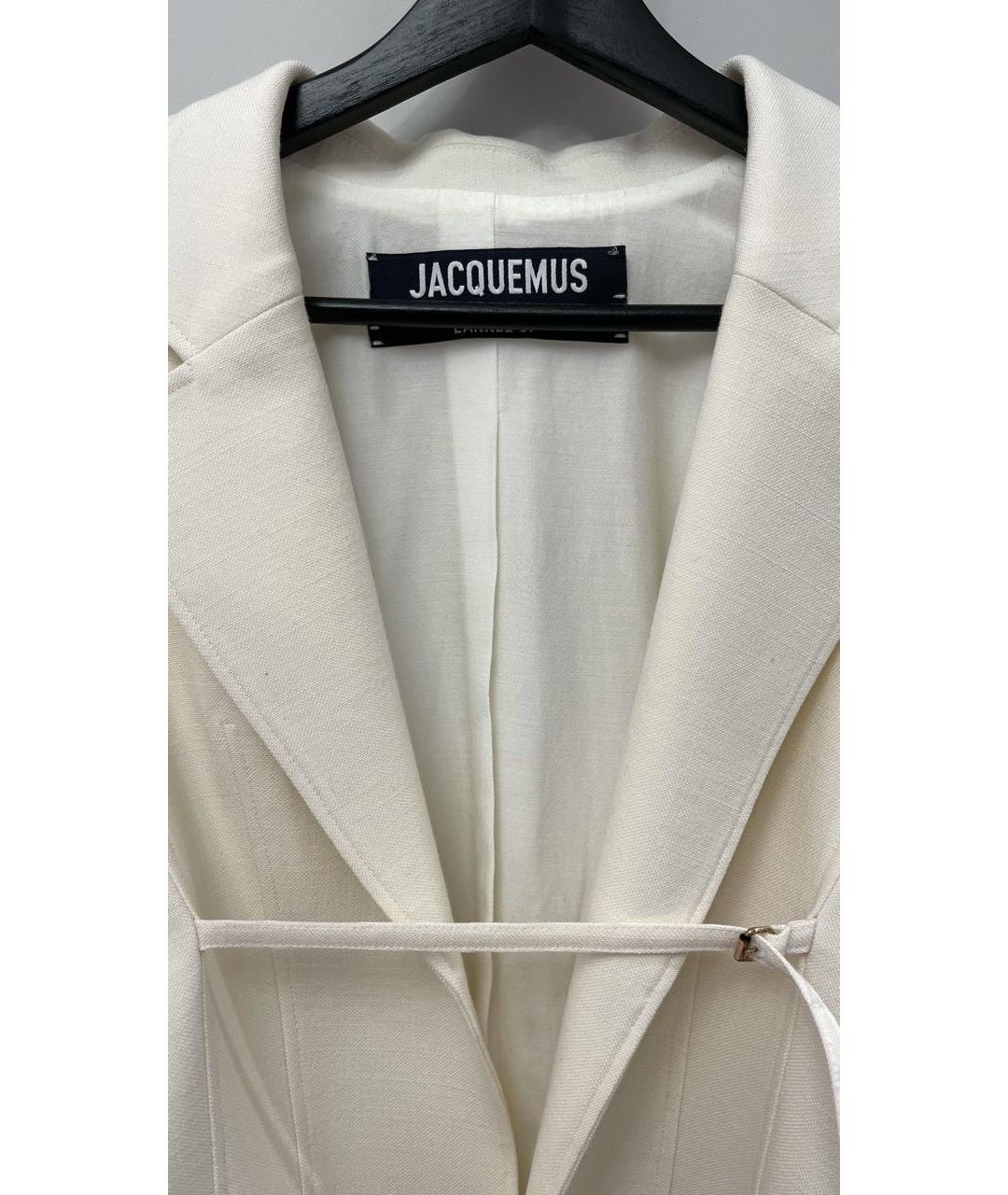 JACQUEMUS Белый хлопковый жакет/пиджак, фото 4