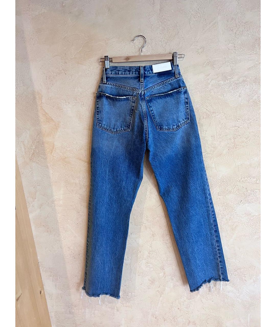 RE/DONE Синие хлопковые джинсы клеш, фото 2