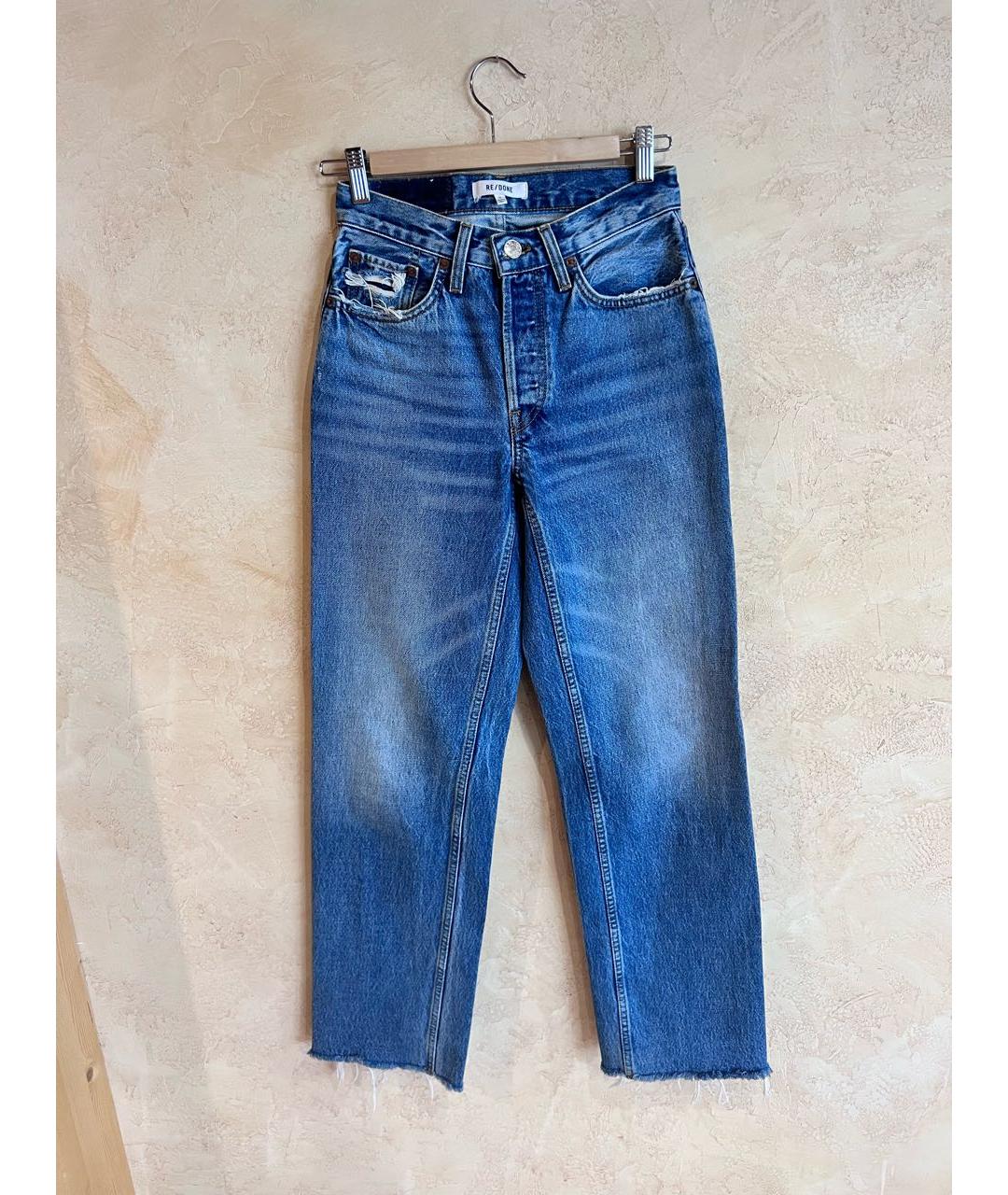 RE/DONE Синие хлопковые джинсы клеш, фото 4