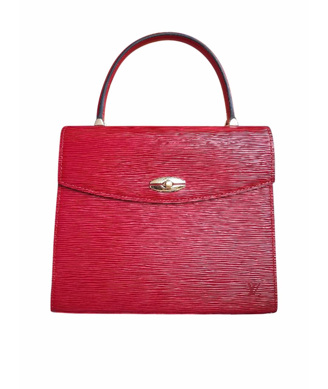LOUIS VUITTON Красная кожаная сумка с короткими ручками, фото 1