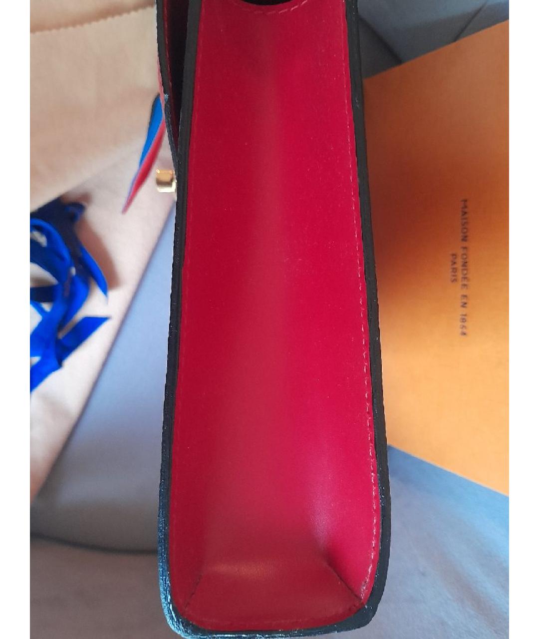 LOUIS VUITTON Красная кожаная сумка с короткими ручками, фото 7