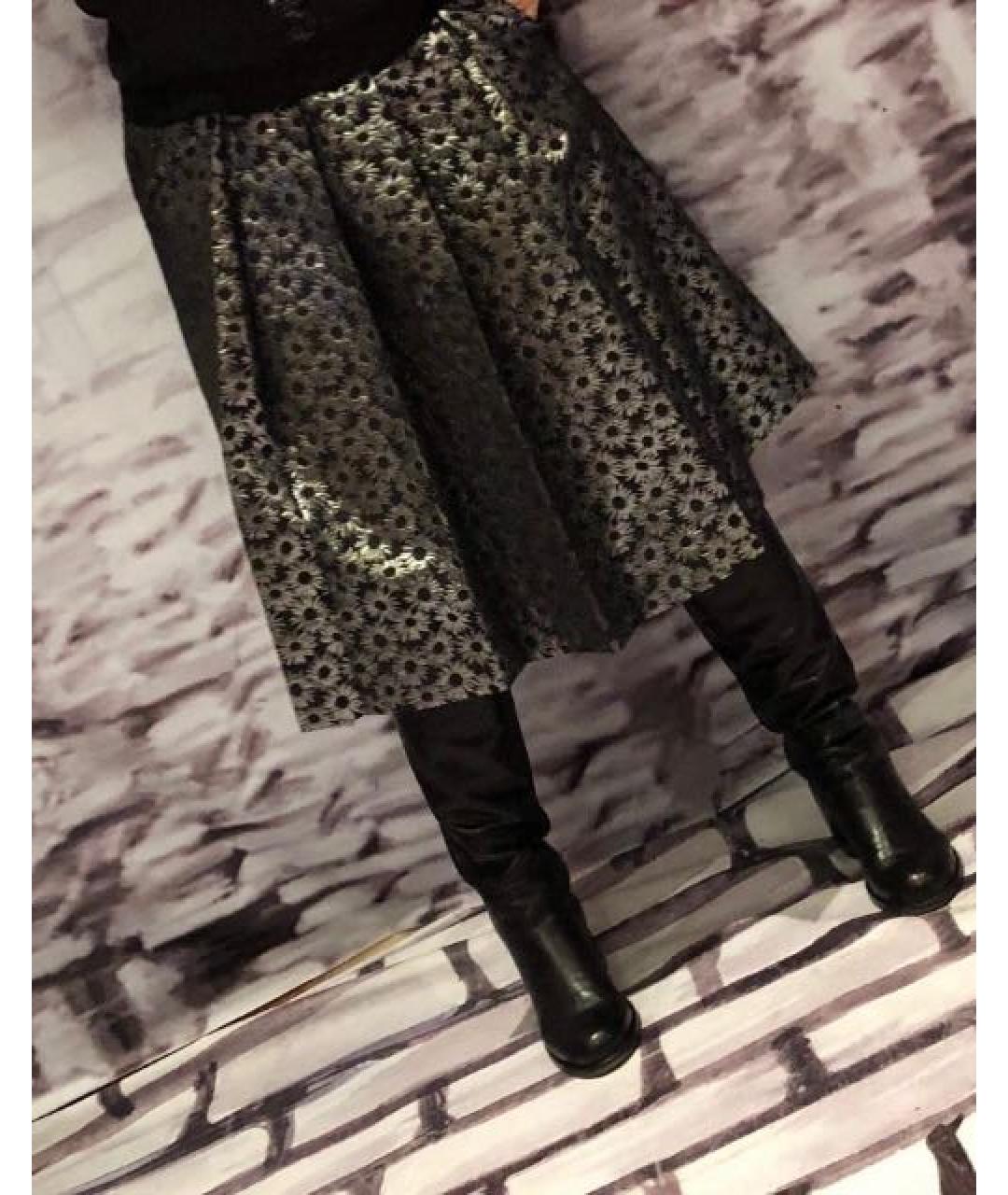 L'AUTRECHOSE Серебряная полиэстеровая юбка миди, фото 5