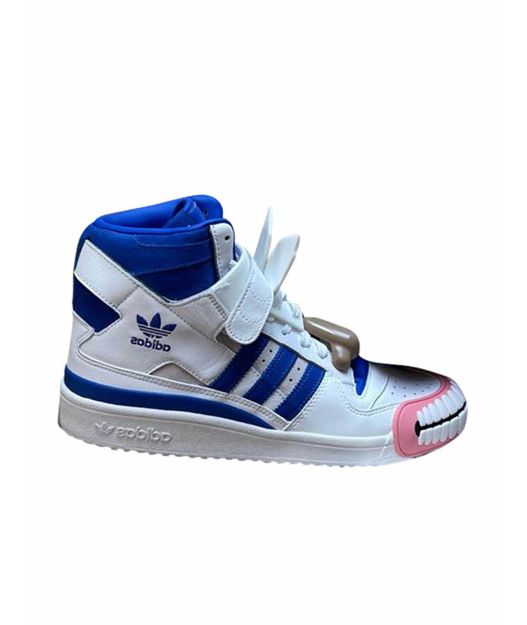 ADIDAS Белые кожаные высокие кроссовки / кеды, фото 1