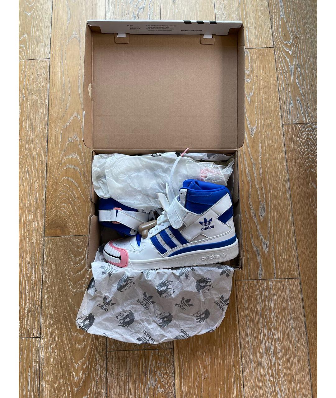ADIDAS Белые кожаные высокие кроссовки / кеды, фото 5