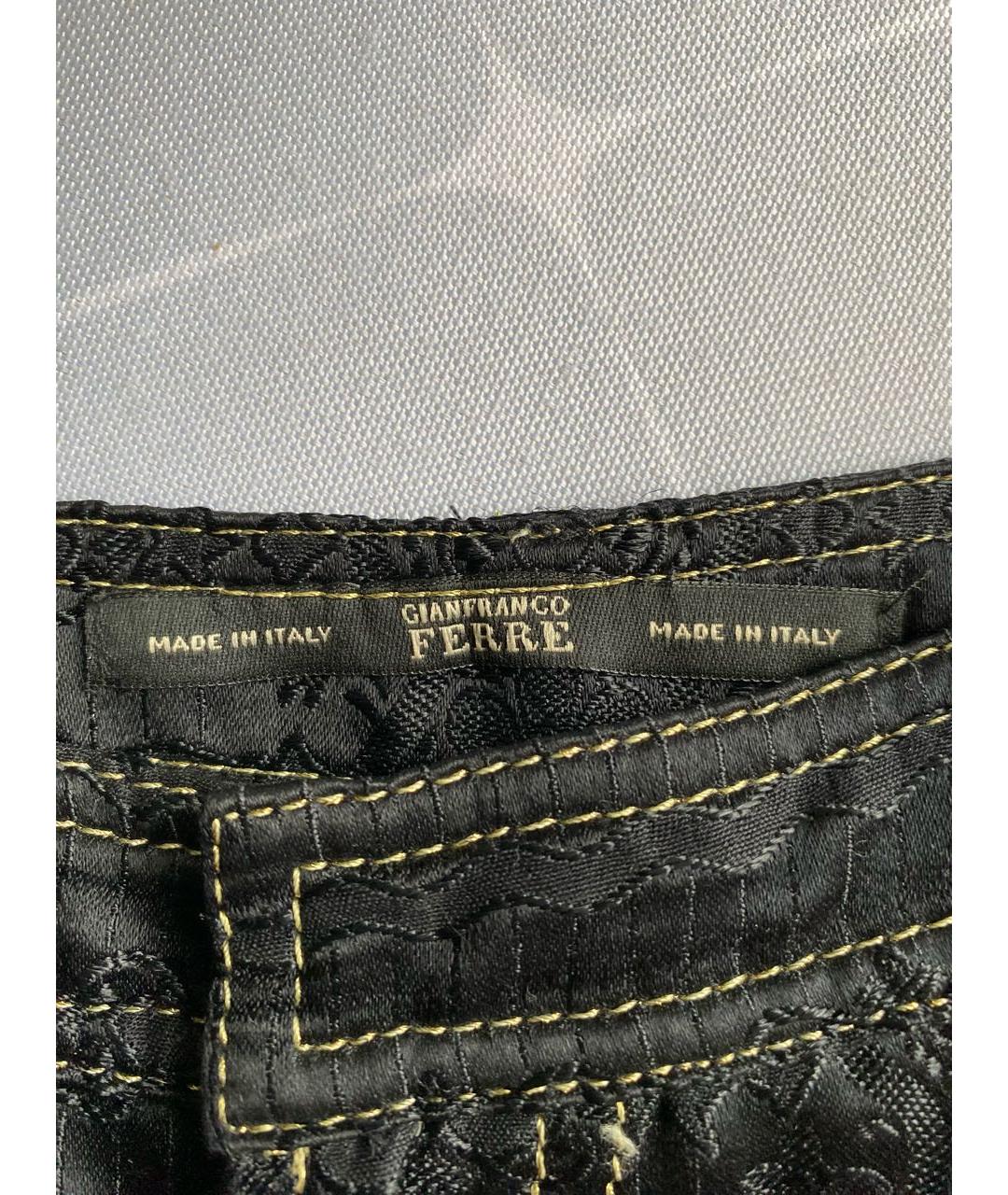 GIANFRANCO FERRE Черные шелковые прямые брюки, фото 5