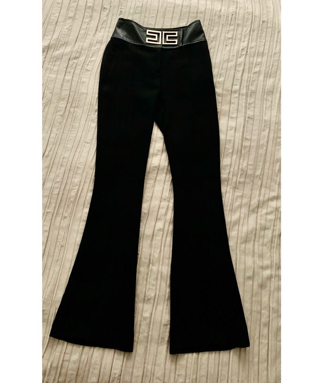 ELISABETTA FRANCHI Черные брюки широкие, фото 2