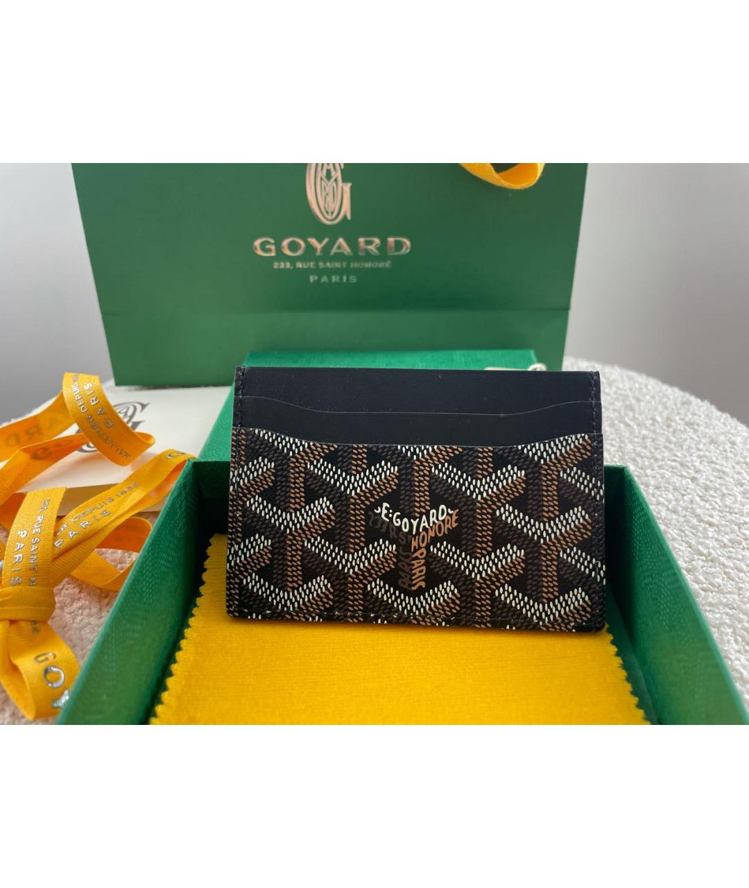 GOYARD Черный кожаный кардхолдер, фото 6