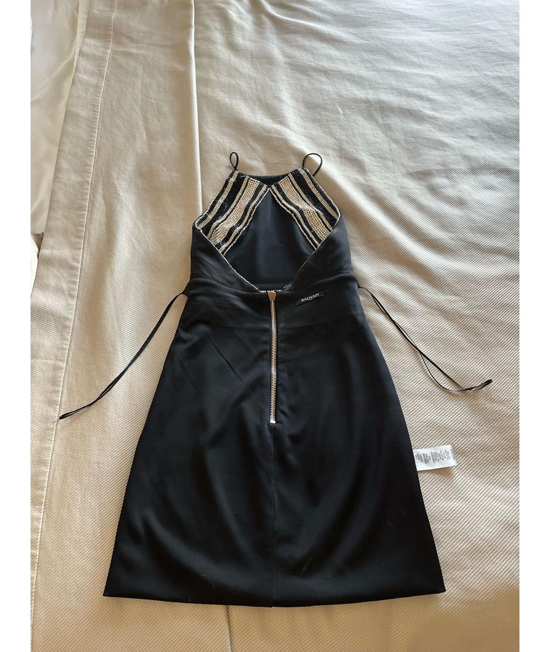 BALMAIN Черное вискозное коктейльное платье, фото 3