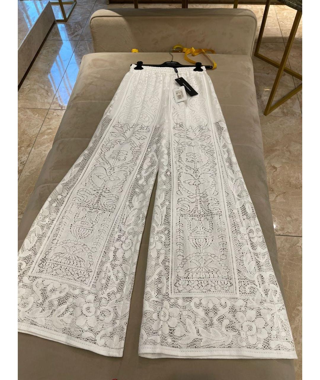DOLCE&GABBANA Белые брюки широкие, фото 3