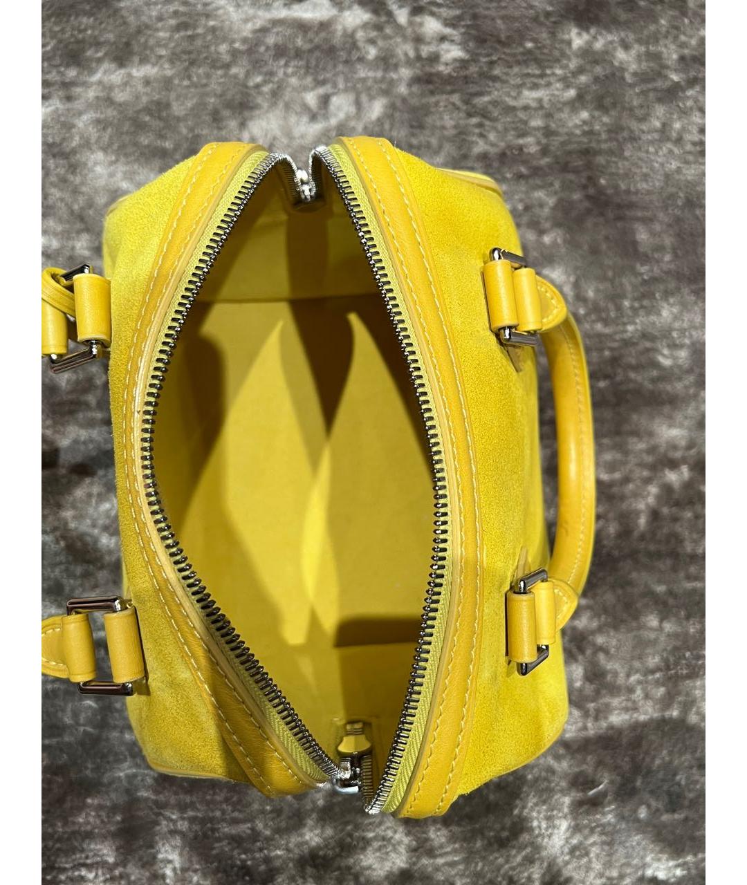 LOUIS VUITTON PRE-OWNED Желтая замшевая сумка с короткими ручками, фото 4
