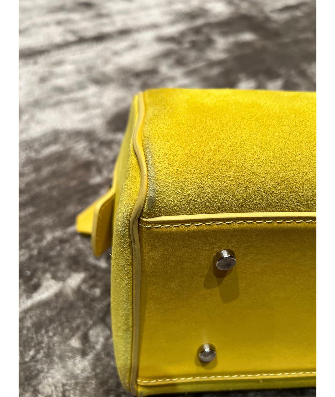 LOUIS VUITTON PRE-OWNED Желтая замшевая сумка с короткими ручками, фото 8
