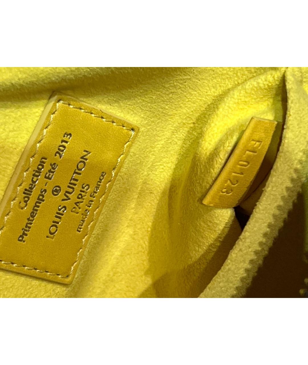 LOUIS VUITTON PRE-OWNED Желтая замшевая сумка с короткими ручками, фото 6