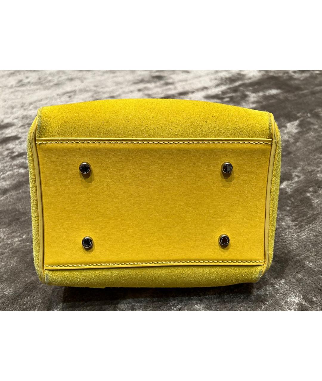 LOUIS VUITTON PRE-OWNED Желтая замшевая сумка с короткими ручками, фото 7